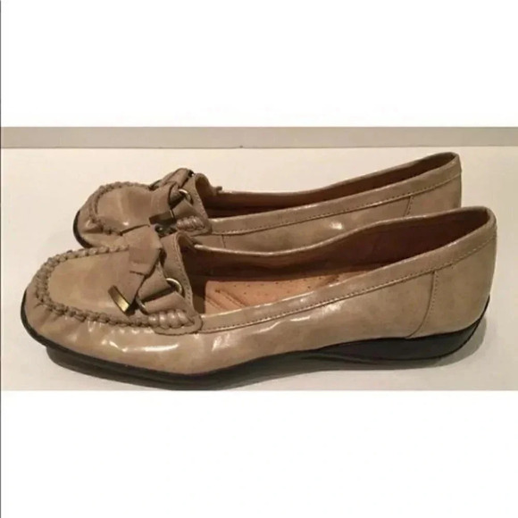 Naturalizer Shoes - Naturalizer Flats Cedra' Beige Faux Patent Leather